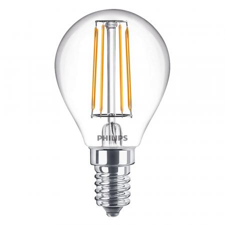 Philips LED Filament E14 LED-Leuchtmittel in Tropfenform 4W wie 40W warmweißes Licht