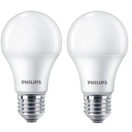 2er Pack PHILIPS E27 LED Leuchtmittel 8,5W wie 75W warmweißes Licht blendreduziert opalmattiert