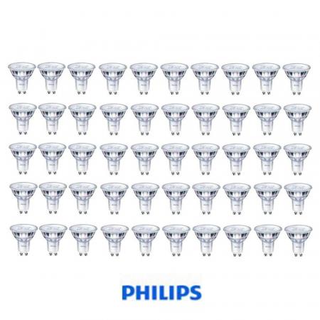 50 x Philips GU10 CorePro LED Spot 4W wie 50W dimmbar aus Glas 2700K warmweiße Akzentbeleuchtung für Strahler