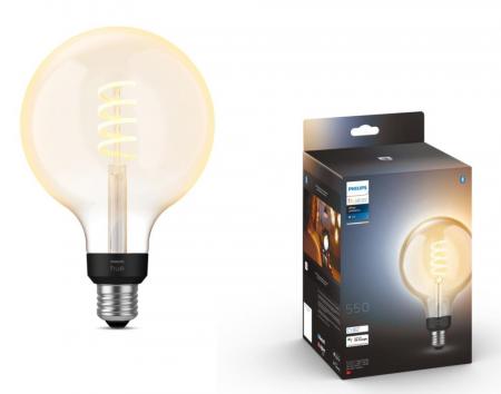 Philips Hue White E27 White Filament LED Globe Lampe G125 7W - Giant Edison Lampe mit Glühwedel und tunbale White 2200 - 6500 Kelvin