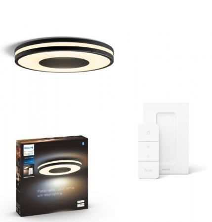 Philips Hue White Ambiance Deckenleuchte BEING mit Dimmschalter in Schwarz mit Tunable White