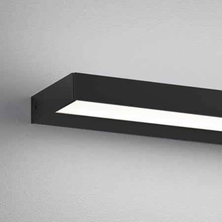 90cm Helestra SLATE LED Wandleuchte & Spiegelleuchte matt Schwarz & Transparent satiniert