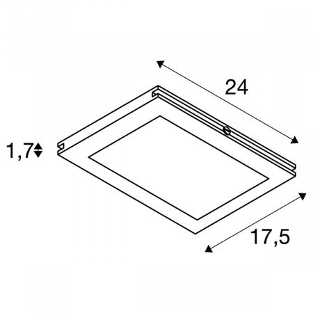 SLV 1002866 PLYTTA rectangular Seilleuchte für TENSEO Niedervolt-Seilsystem 2700K chrom