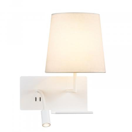 Bett- oder Leseleuchte in weiß SOMNILA mit warmweißen LEDs Version rechts inkl. USB Anschluss SLV 1003460