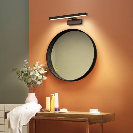 LEDVANCE LED-Spiegelleuchte fürs Badezimmer schwarz 40cm 7W IP44 Lichtfarbe per Klick von warmweiß auf kaltweiß änderbar