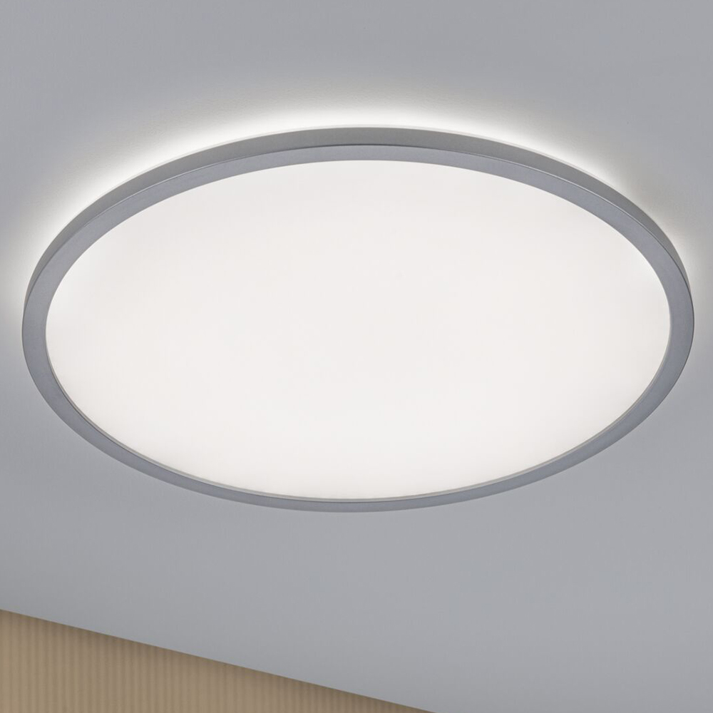 Paulmann 71006 rund LED Chrom matt Atria Backlight neutralweiß Panel dimmbar 3-Stufen-dimmbar Shine