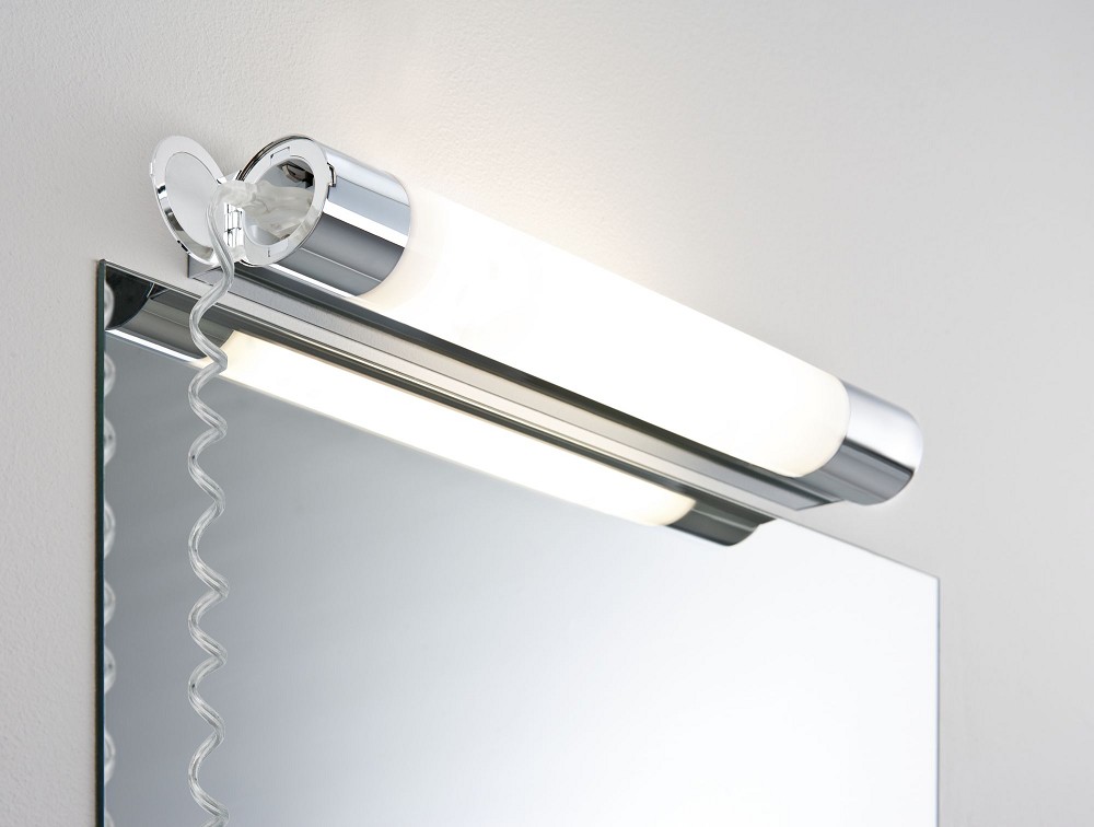 LED-Spiegellampe mit Steckdose Orgon 44cm in 79712 IP44 Chrom/Weiß Länge Paulmann