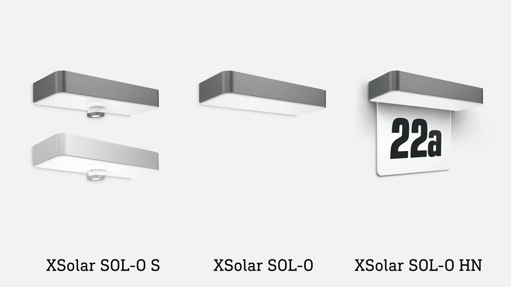 Hausnummer STEINEL mit Außenwandleuchte XSolar in SOL-O Anthrazit