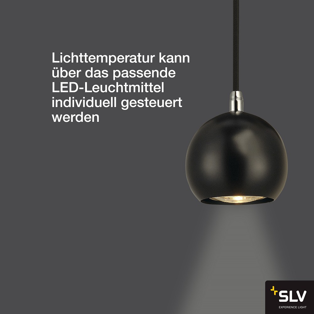 SLV 133490 LIGHT schwarz/chrom GU10 BALL EYE GU10 A++ Pendelleuchte