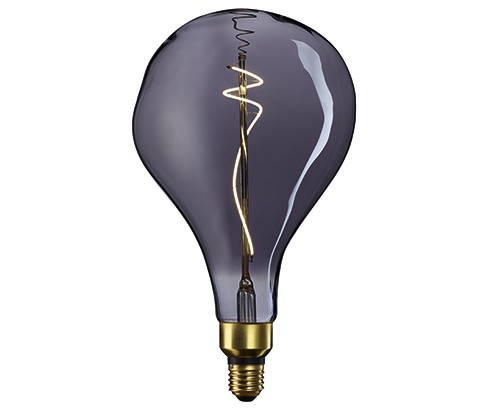 Designhighlight LED-Lampe E27 Sigor 26cm dimmbar Rauch DROP Filament GIANT