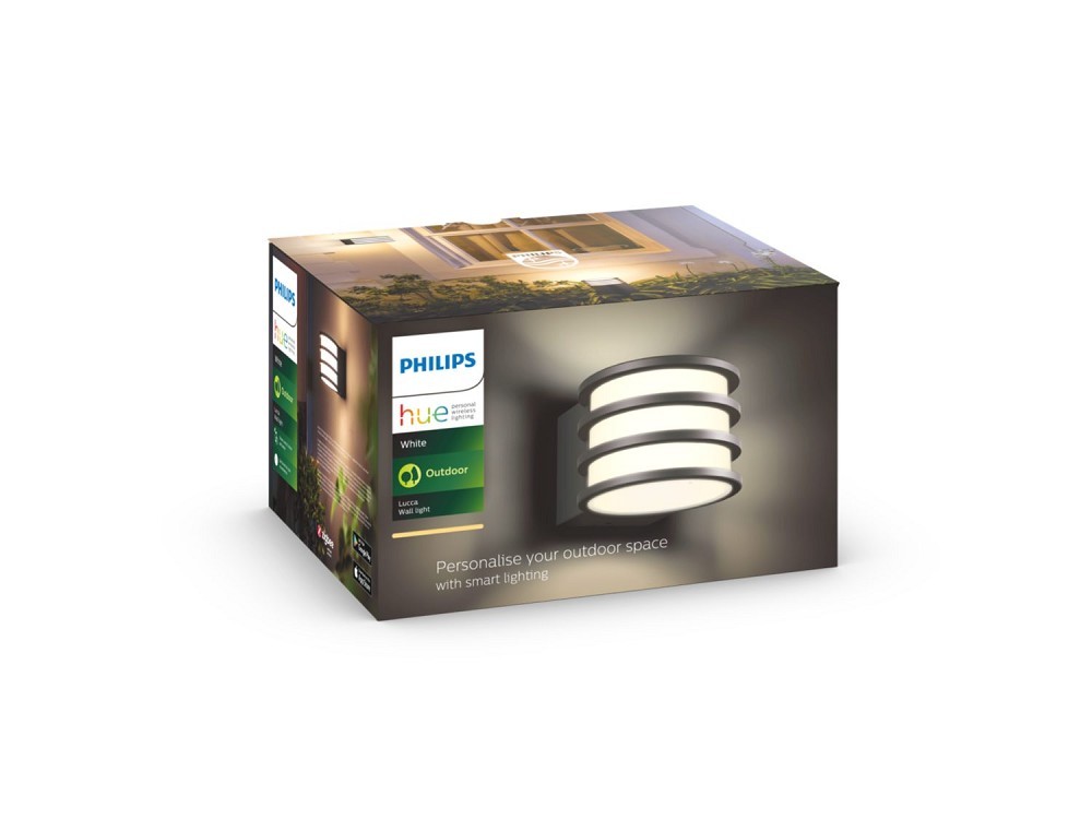 Philips Hue White Outdoor anthrazit Lucca LED Wandleuchte Ambiance