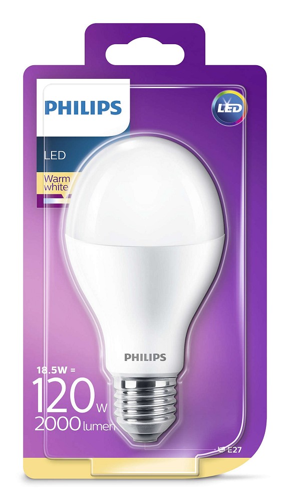 2000 Lumen Philips LED A60 E27 Lampe 18 5W 2700K Wie 120W