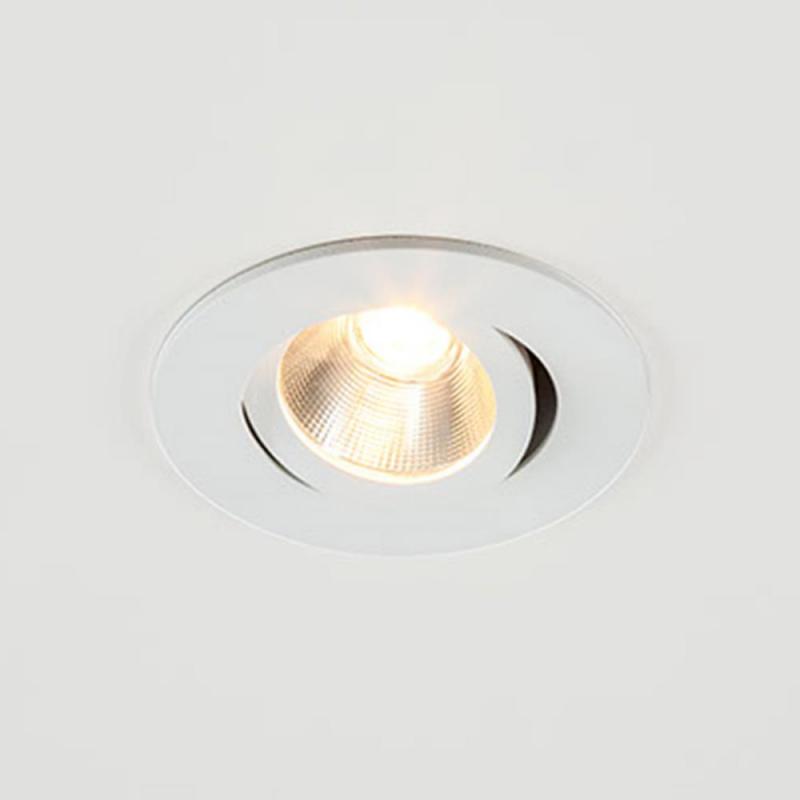 EVN LED Decken-Einbaustrahler warmweißes Licht rund schwenkbar weiß IP20 8.4W 2700K 960lm 90Ra EinbauØ68