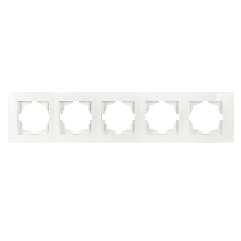 Günsan Moderna 5-fach Rahmen für 5 Steckdosen Schalter Dimmer Weiss