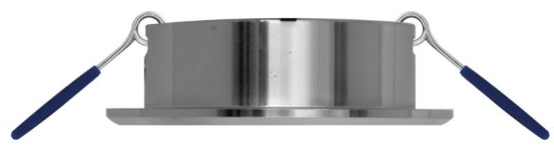 Edel wirkender Einbaustrahler schwenkbar in Alu-schwarz MOA DISC 12V 45° Mobilux 01600015