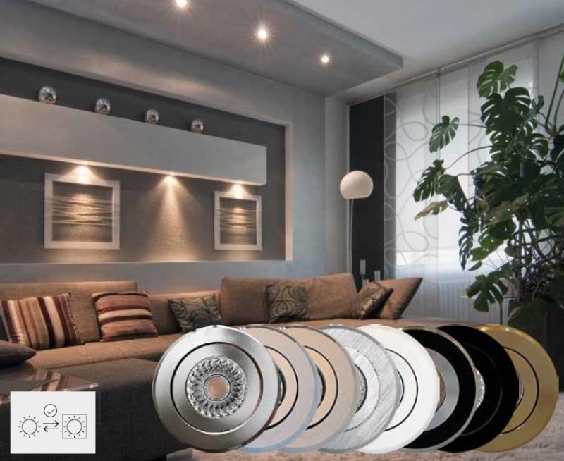 Schwenkbare LED Einbauleuchte für den Wohnbereich Weiß MOA DISC 12V 45°  Mobilux