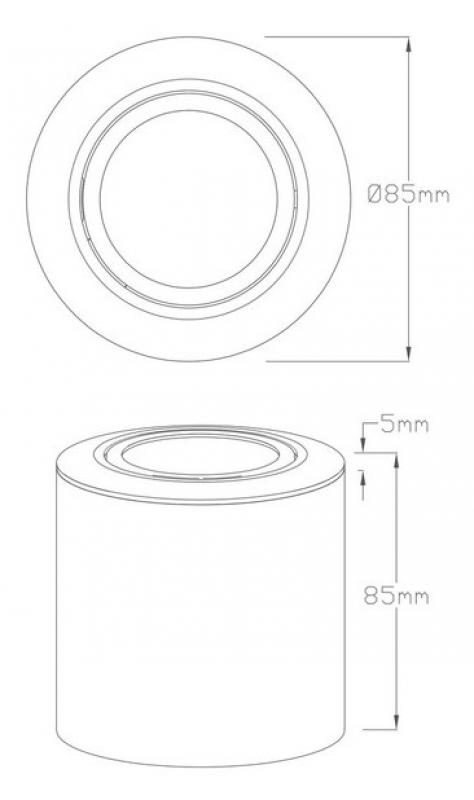 Aktion: Nur noch angezeigter Bestand verfügbar - Zylindrischer LED Deckenstrahler COB SLIM+ R 40° DIM-to-WARM Alu Weiß Mobilux