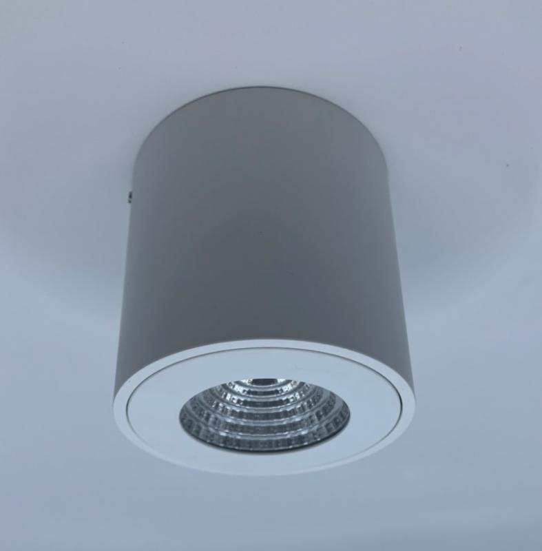 Aktion: Nur noch angezeigter Bestand verfügbar - Zylindrischer LED Deckenstrahler COB SLIM+ R 40° DIM-to-WARM Alu Weiß Mobilux