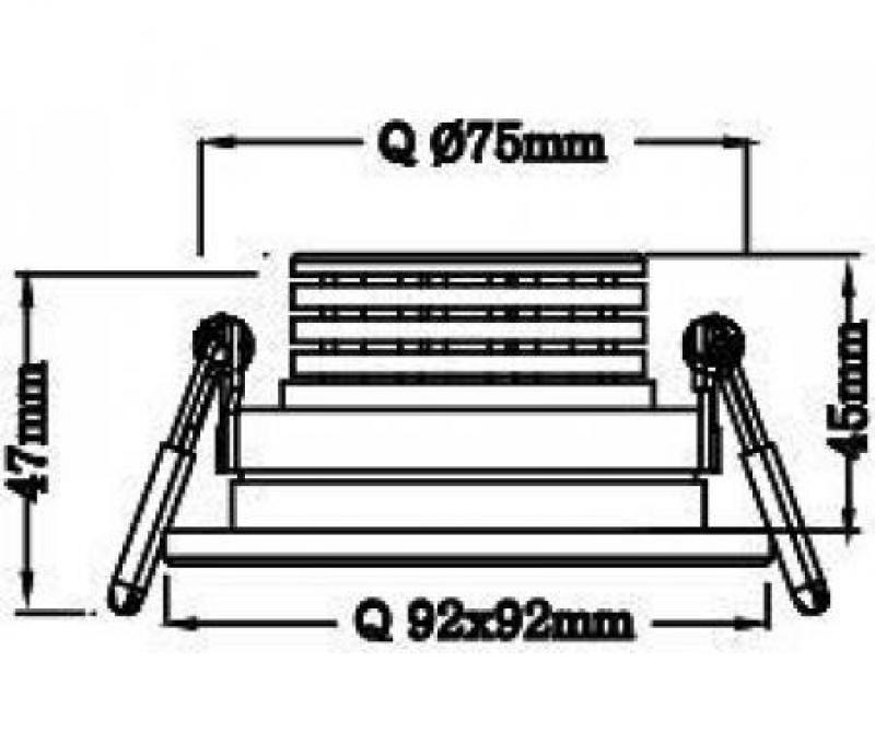 Quadratische hochwertige Einbauleuchte MOBiDAL COB CLASSIC 10W Q 3000K 45° alu geb. Mobilux