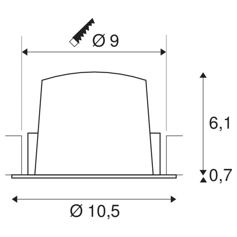 SLV 1003861 NUMINOS DL M Indoor LED Deckeneinbauleuchte weiß/chrom 2700K 55° inkl. Blattfedern