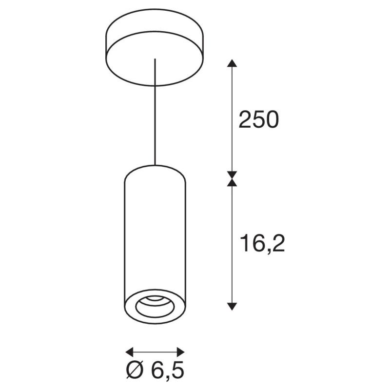 SLV 1004447 NUMINOS PD DALI S Indoor LED Pendelleuchte weiß/schwarz 3000K 36°