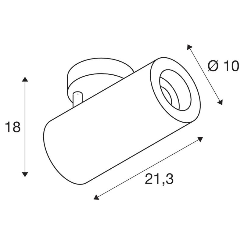 SLV 1004600 NUMINOS SPOT DALI L Indoor LED Deckenaufbauleuchte weiß/schwarz 4000K 60°