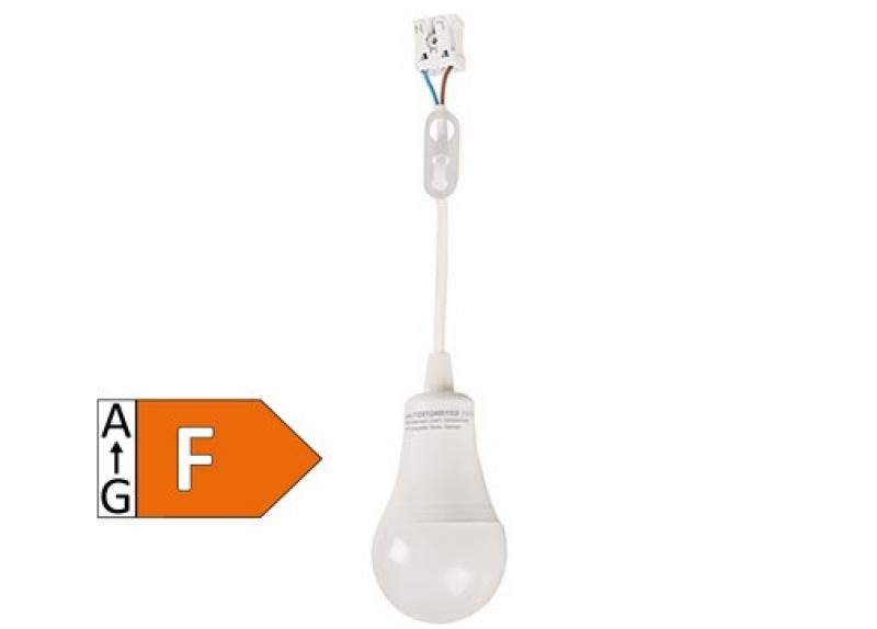 Ledino Baustellenlicht - LED Lampe für Schnellanschluß an der Decke 12W 1-flg. Pendel in weiß