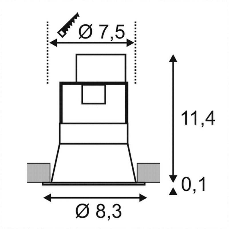 SLV HORN Deckeneinbauleuchte zeitloses Design rund, weiss,112911