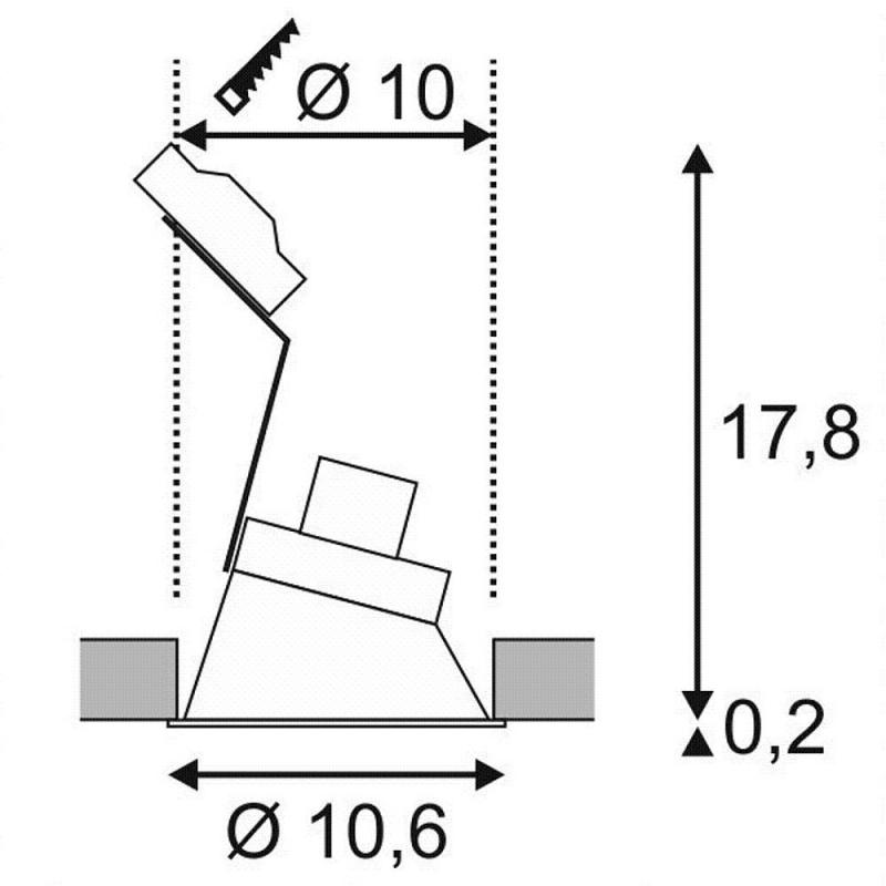 Blendreduzierte runde HORN Decken Einbauleuchte in mattschwarz SLV 113150