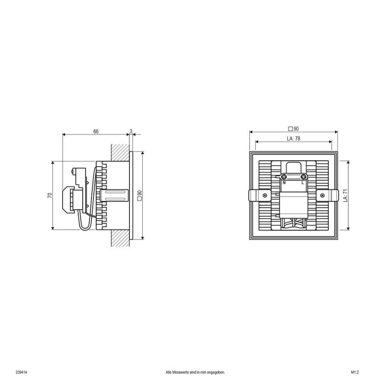 EVN Wandeinbau Leuchte Innen Alu IP20 G9