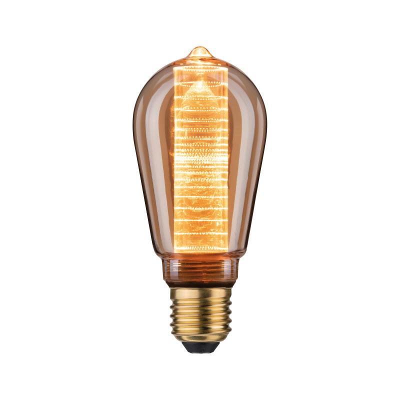 Kolben LED Glühlampe mit Ringmuster Inner Glow E27 gold 1800K Paulmann 28599