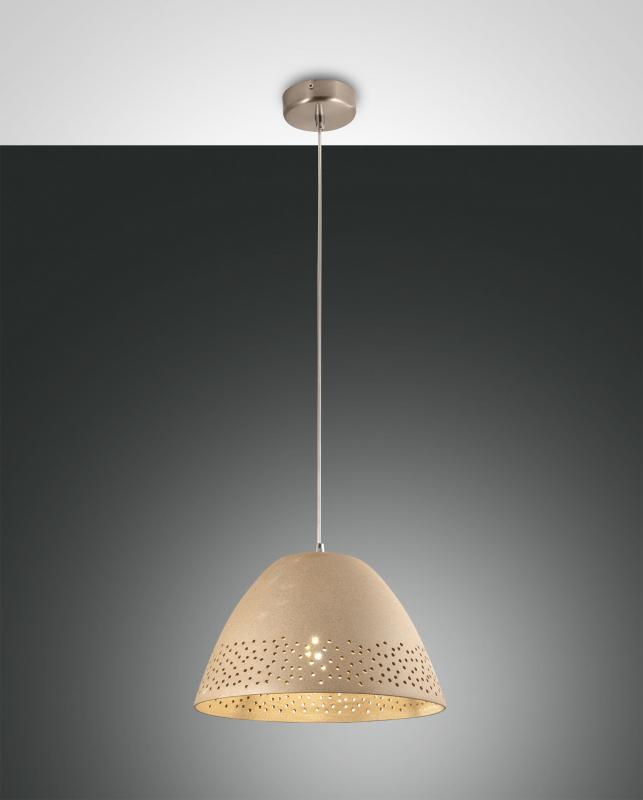 Casale Pendelleuchte Kaus Keramik mit markantem Lochmuster in Khaki Ø30CM von Fabas Luce