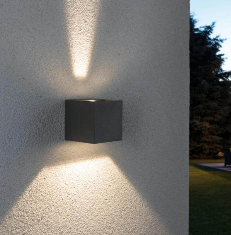 Lichtspiel LED Außenwandleuchte Special Cybo eckig grau Aluminium Paulmann 18000