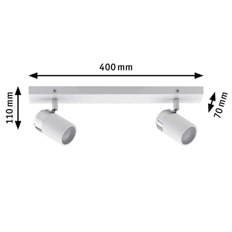 Paulmann 66711 Spotlight Zyli IP44 max 2-flammiger Strahler in Weiß/Chrom