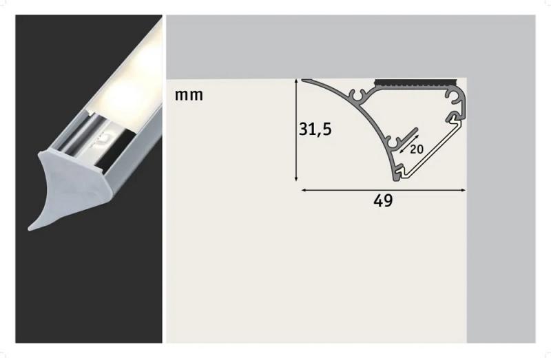 Paulmann 70439 Function Corner Profil 200cm Grau