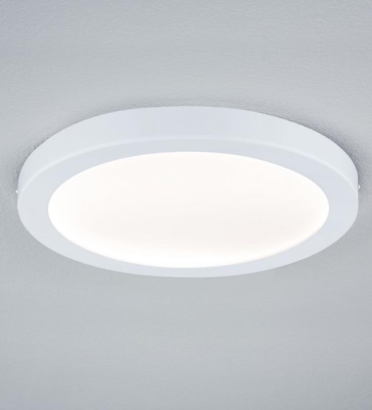 Abgeflachte moderne Abia LED-Deckenleuchte modernes Wohnambiente Ø30cm Weiß Paulmann 70899