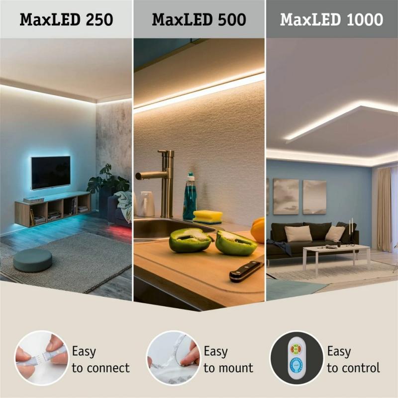 Basisset 3m Paulmann 78884 MaxLED 500 LED Strip Smart Home Zigbee RGBW beschichtet 27W