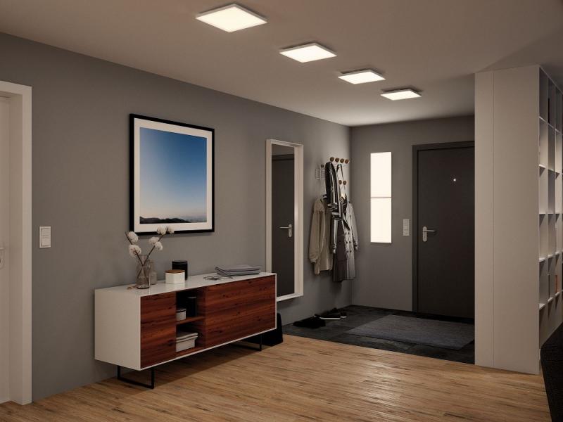 Wohnraum LED Panel dimmbar rahmenlos & sehr flach 225x 225mm in Weiß matt Paulmann 79820