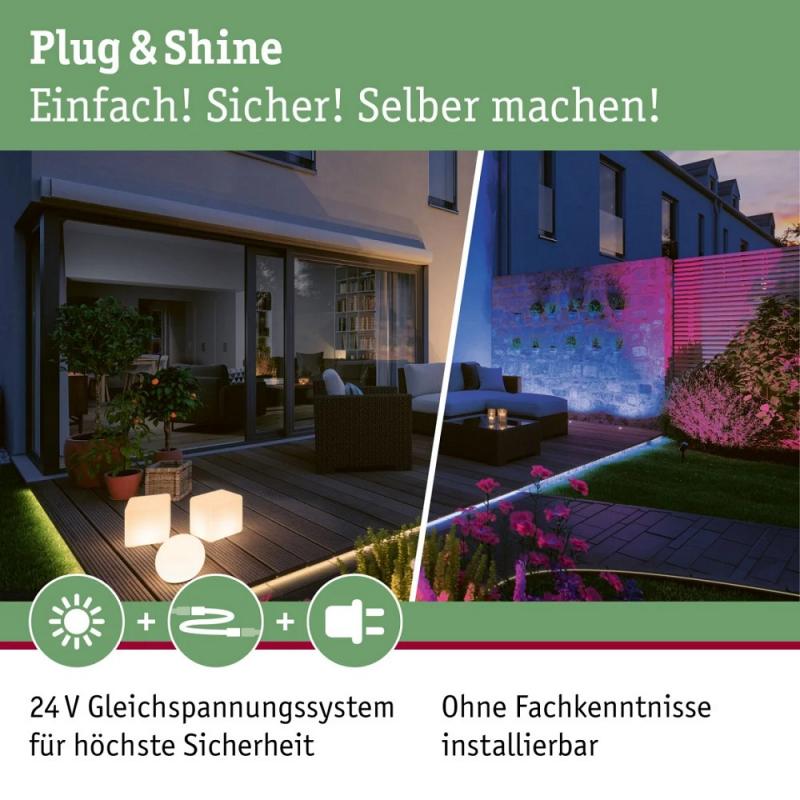 Paulmann 94269 Outdoor Plug & Shine Gartenkugel Globe IP67 RGBW 24V ZigBee