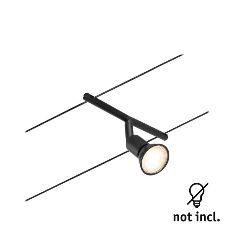 Paulmann 94447 Wire Spot Salt max1x10W GU5,3 Schwarz matt/Chrom 12V DC 60VA Kunststoff/Metall