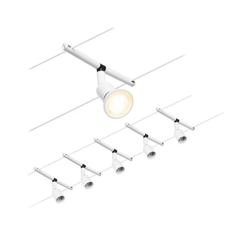 Paulmann LED-Seilsystem Salt 5-flammig GU5,3 Weiß matt Chrom12V Decken- und Wandbeleuchtung 94458