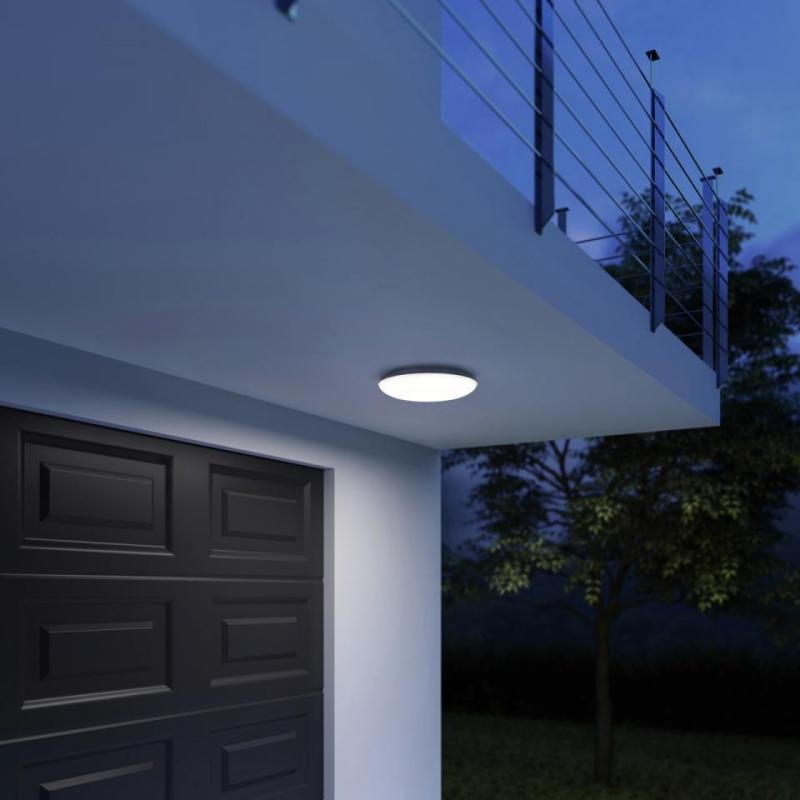 STEINEL Vario Quattro Pro S LED Outdoor Deckenleuchte 4.000K in Anthrazit mit Sensor