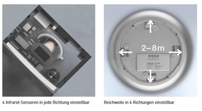 STEINEL Vario Quattro Pro S LED Outdoor Deckenleuchte 4.000K in Anthrazit mit Sensor