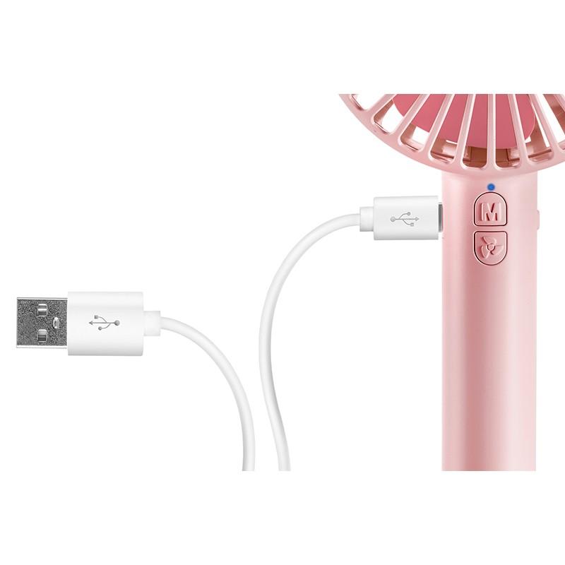 UNOLD Cooler Handventilator Breezy in rosa-pink 3 Stufen, Akku, USB-Anschluß