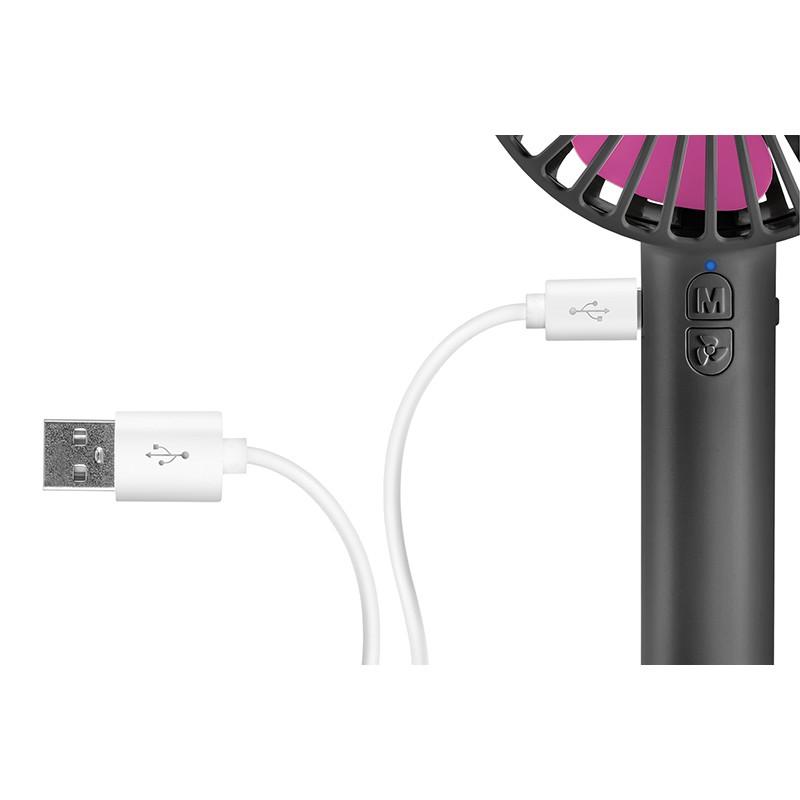 UNOLD Cooler Handventilator Breezy in lila-anthrazit 3 Stufen, Akku, USB-Anschluß