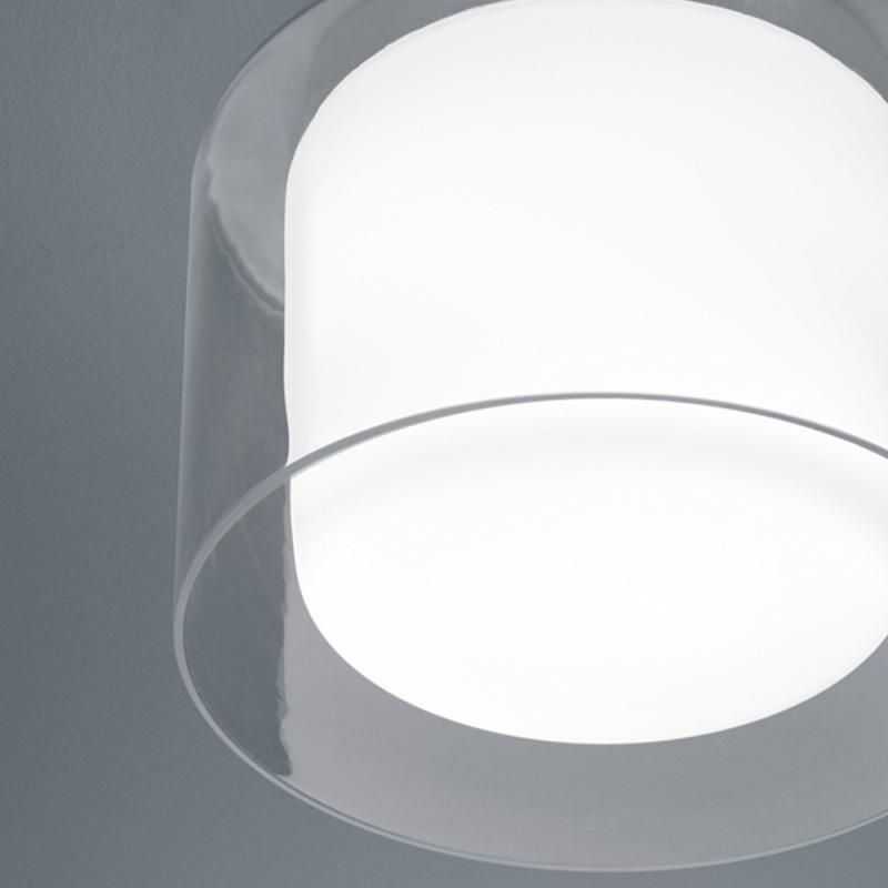Opalglas LED Deckenstrahler Helestra OLVI in chrom & transparent satiniert