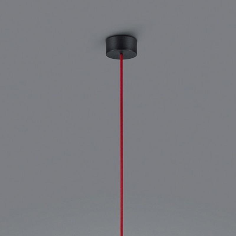 Helestra DORO Hängeleuchte in Weiß mit roter Zuleitung aus Aluminium und Acrylglass