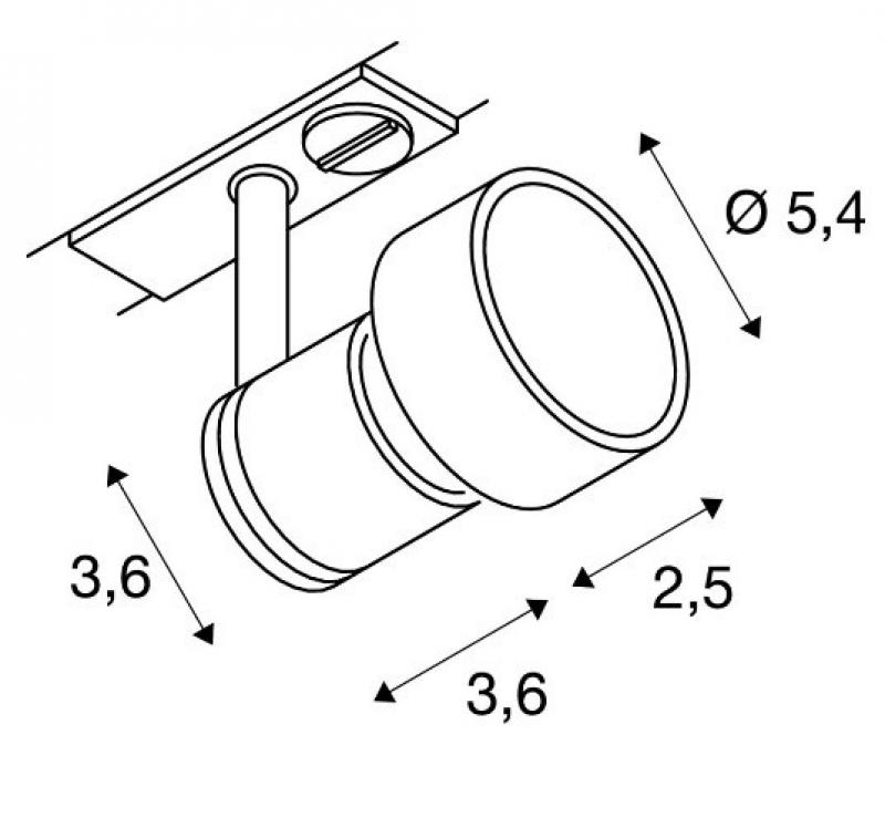 SLV 143392 PURI Leuchtenkopf, silbergrau GU10, max. 50W, inkl. 1P.-Adapter