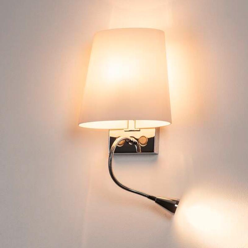 2 in 1 Wand- und Leseleuchte COUPA FLEX in Chrom mit flexibelem Lesearm inkl LED fürs Schlafzimmer SLV 149452