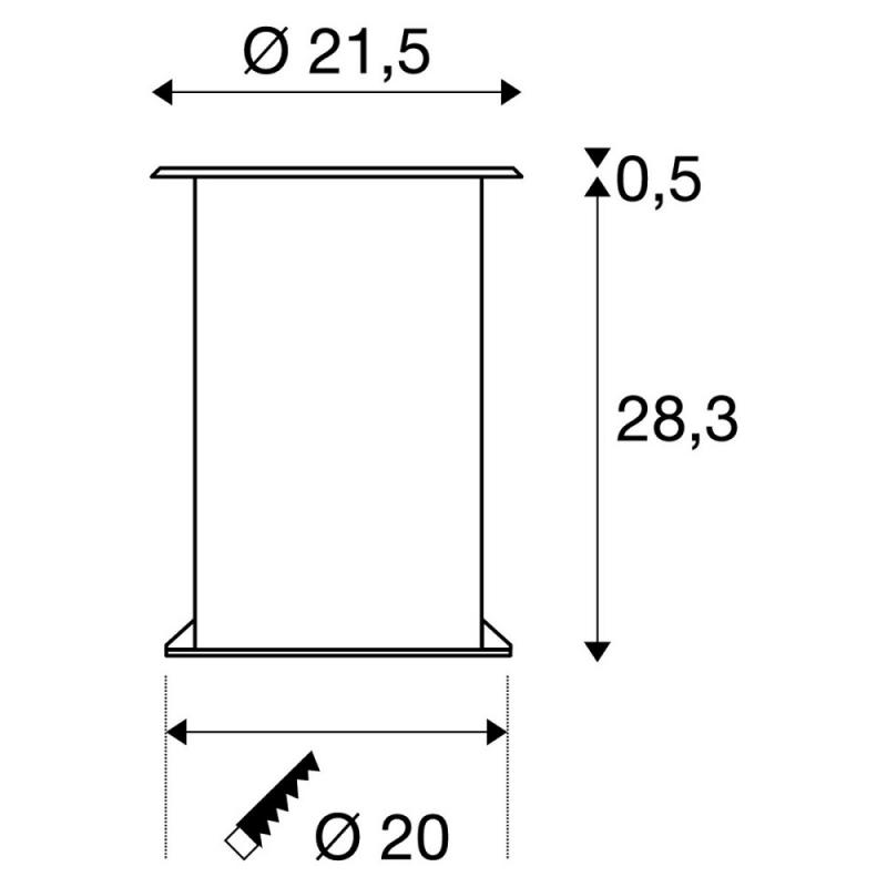 SLV 229200 DASAR 215 UNI Bodeneinbau- leuchte, rund, Edelstahl 316, E27, max. 80W, IP67